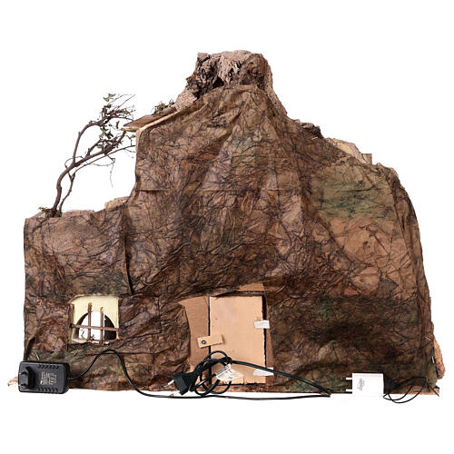 Casa rural com fonte, forno e iluminação LED para presépio com figuras altura média 12 cm, 55X70X42 cm 7