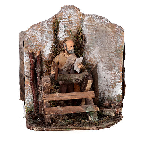 Estatua carpintero 3 movimientos belén 10 cm 15x15x20 cm 1