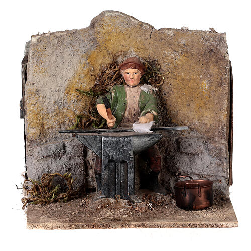 Smith, character with 3 mouvements for Nativity Scene of 10 cm, 10x10x15 cm 1