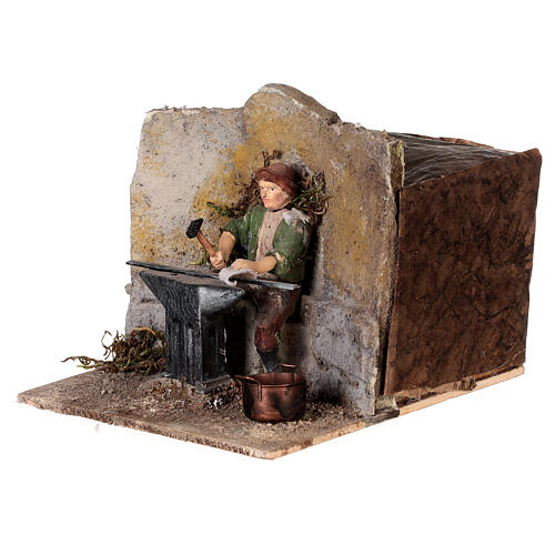 Smith, character with 3 mouvements for Nativity Scene of 10 cm, 10x10x15 cm 2