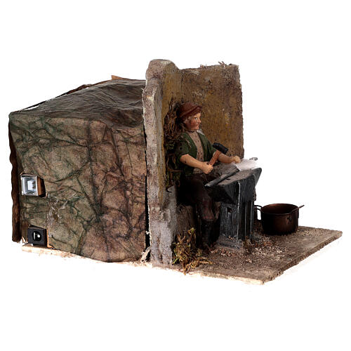 Blacksmith figurine for 10 cm nativity 3 movements 10x10x15 cm 3