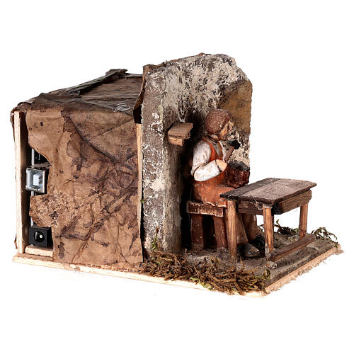 Shoemaker statue nativity scene 10 cm, 2 movements 10X10X15 cm 3