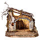 Illuminated rustic stable for Nativity Scene with 8 cm characters 20x25x25 cm s1