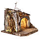 Illuminated rustic stable for Nativity Scene with 8 cm characters 20x25x25 cm s3