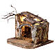 Rustic nativity stable lighted for 8 cm nativity 20x25x25 cm s2