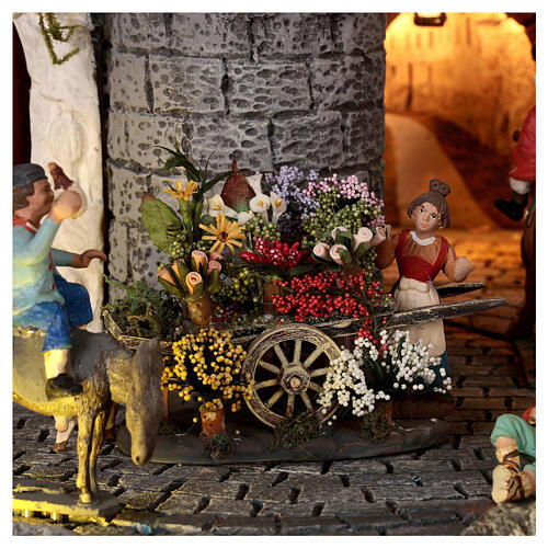 Artistic Nativity Scene with figurines in motion, characters of 6-10 cm, 75x110x60 cm 3