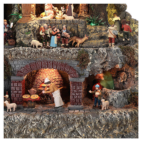 Artistic Nativity Scene with figurines in motion, characters of 6-10 cm, 75x110x60 cm 4