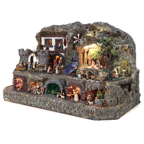 Artistic Nativity Scene with figurines in motion, characters of 6-10 cm, 75x110x60 cm 5