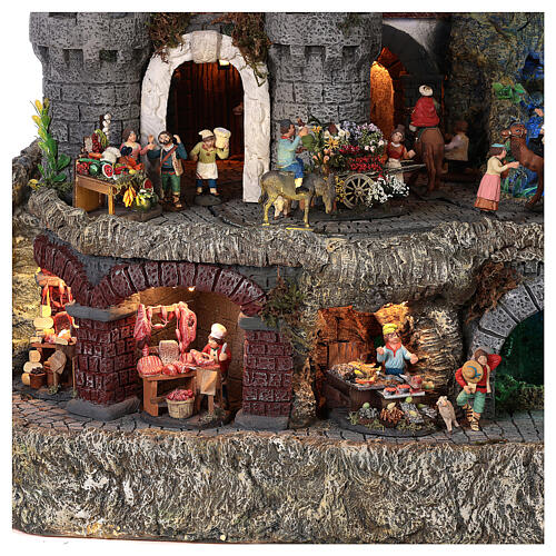 Artistic Nativity Scene with figurines in motion, characters of 6-10 cm, 75x110x60 cm 6