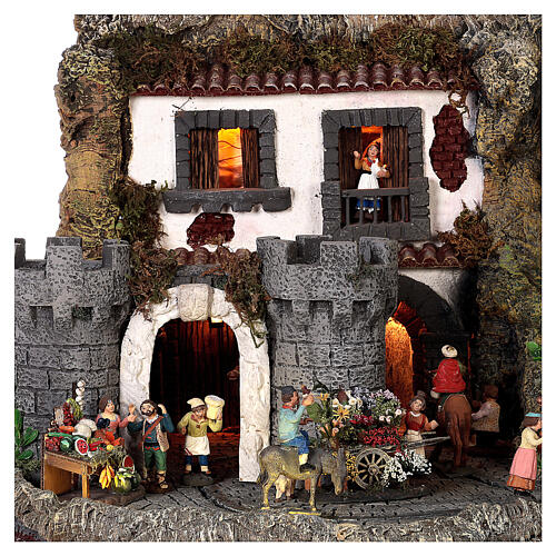 Artistic Nativity Scene with figurines in motion, characters of 6-10 cm, 75x110x60 cm 7