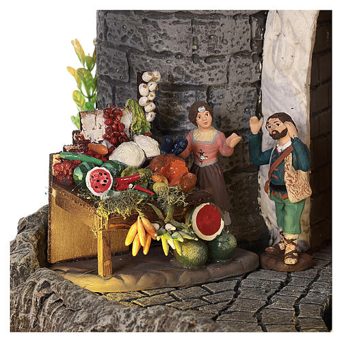 Artistic Nativity Scene with figurines in motion, characters of 6-10 cm, 75x110x60 cm 9