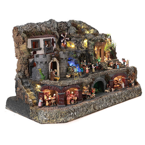 Artistic Nativity Scene with figurines in motion, characters of 6-10 cm, 75x110x60 cm 10