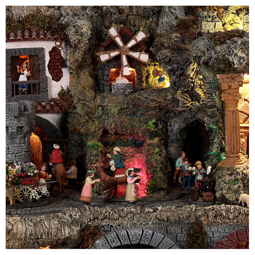 Artistic Nativity Scene with figurines in motion, characters of 6-10 cm, 75x110x60 cm 11