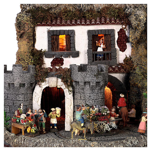 Crèche artistique santons animés 6-10 cm 75x110x60 cm 7