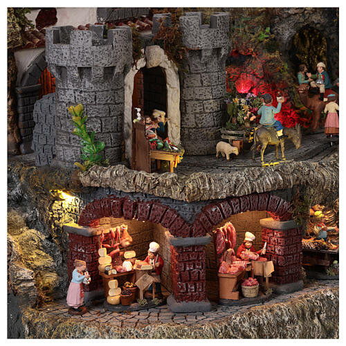 Crèche artistique santons animés 6-10 cm 75x110x60 cm 14