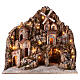 Nativity setting for 6-10 cm characters, brook oven mill and lights, 75x75x65 cm s1