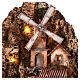 Belén 6-10 cm madera arroyo horno molino y luces 75x75x65 cm s3
