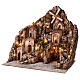 Belén 6-10 cm madera arroyo horno molino y luces 75x75x65 cm s4