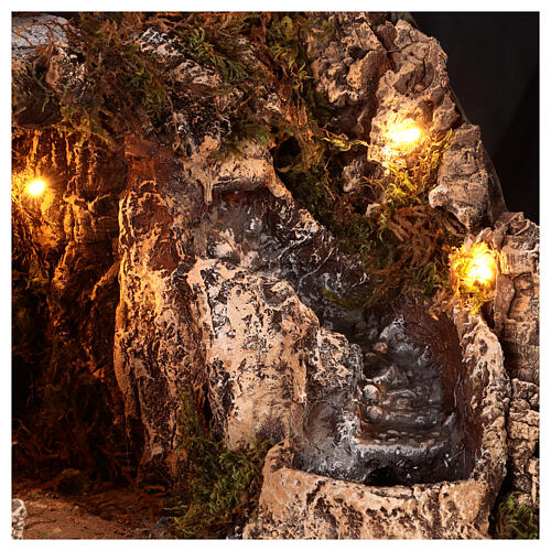 Misteczko, drewno, potok, piec, młyn i światła, 75X75X65cm 8