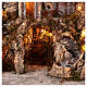 Nativity village for 6-10 cm statues wood stream oven mill lights 75x75x65 cm s2