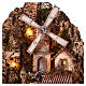 Nativity village for 6-10 cm statues wood stream oven mill lights 75x75x65 cm s3