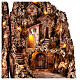 Presepe 8-10 cm 2 moduli ruscello mulino illuminato 70X120X50 cm s7