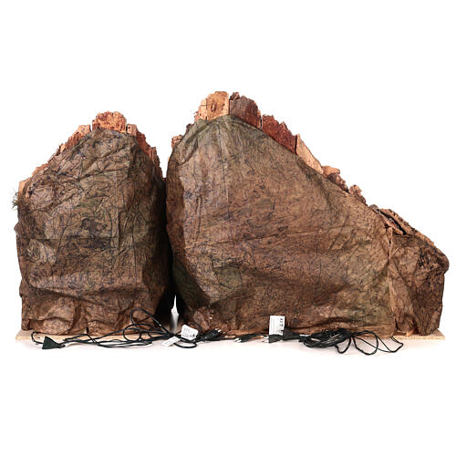 Presépio com 2 módulos ribeira moinho luzes para figuras de 8-10 cm de altura 70x120x50 cm 10