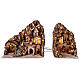 Presépio com 2 módulos ribeira moinho luzes para figuras de 8-10 cm de altura 70x120x50 cm s4