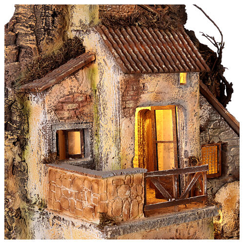 Nativity setting with big house, fountain and oven, 18th century style, for characters of 12 cm, 70x50x40 cm 8