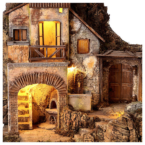 Belén 12 cm caserío fuente horno estilo 700 70x50x40 cm 2