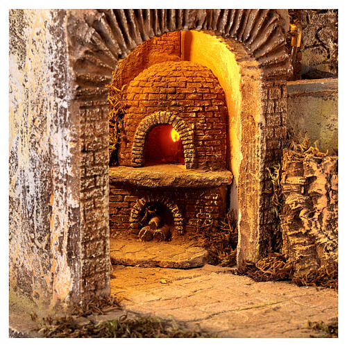 Belén 12 cm caserío fuente horno estilo 700 70x50x40 cm 3
