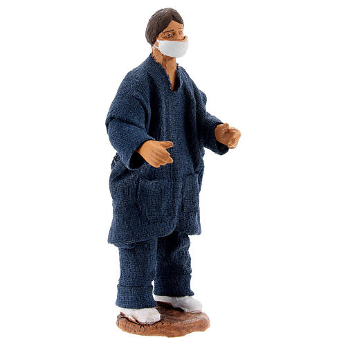 Nurse figurine with mask for 10 cm Neapolitan nativity 3