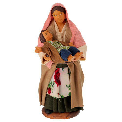 Women with a child in her arms for Neapolitan Nativity Scene with characters of 10 cm 1