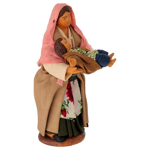 Women with a child in her arms for Neapolitan Nativity Scene with characters of 10 cm 3