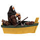 Fisherman in a boat with a flask of wine for Neapolitan Nativity Scene with characters of 13 cm s1