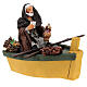 Fisherman in a boat with a flask of wine for Neapolitan Nativity Scene with characters of 13 cm s3