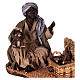 Verkäufer sitzend mit Äffchen, Terrakotta, neapolitanischer Stil, für 30 cm Krippe s2