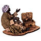 Verkäufer sitzend mit Äffchen, Terrakotta, neapolitanischer Stil, für 30 cm Krippe s4