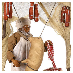 Butcher with pig, animated character for Neapolitan Nativity Scene of 24 cm