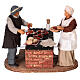 Animated couple grilling meat for Neapolitan Nativity Scene with characters of 14 cm s1