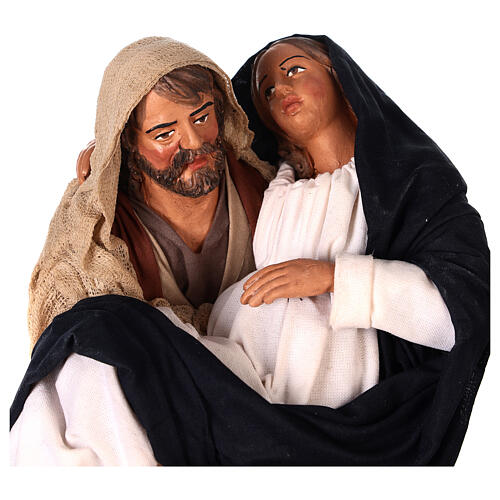 Heiliger Joseph mit schwangerer Maria neapolitanische Krippe aus Terrakotta, 30 cm 2