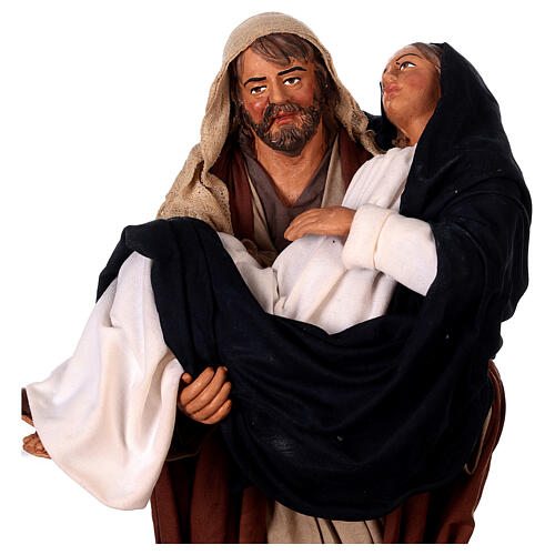 São José com Maria grávida para presépio napolitano com figuras de 30 cm 4