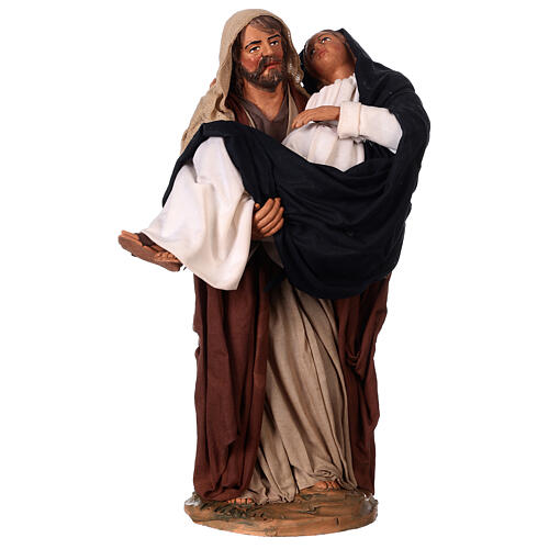 São José com Maria grávida para presépio napolitano com figuras de 30 cm 5