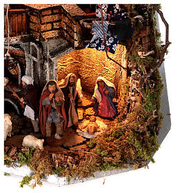 Nativity village Moka model 50x40x25 cm Neapolitan statues 6 cm
