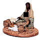 Moorish shepherdess sitting on the ground with seeds for Neapolitan nativity scene 13 cm s2