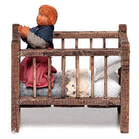 Petite fille qui prie dans son lit crèche napolitaine de 13 cm