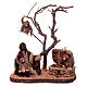 Mouro sentado com macacos e árvore para presépio napolitano com figuras de terracota de 10 cm s1