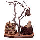 Mouro sentado com macacos e árvore para presépio napolitano com figuras de terracota de 10 cm s4