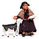 Petite fille qui nourrit un chevreau 13 cm crèche napolitaine terre cuite s1