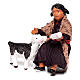 Petite fille qui nourrit un chevreau 13 cm crèche napolitaine terre cuite s3